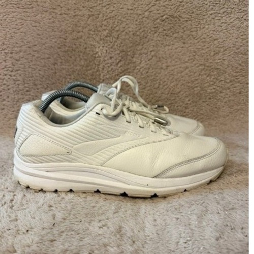 Brooks Addiction Walker 2 White Leather Walking Shoes Womens 10.5 1203071B142
